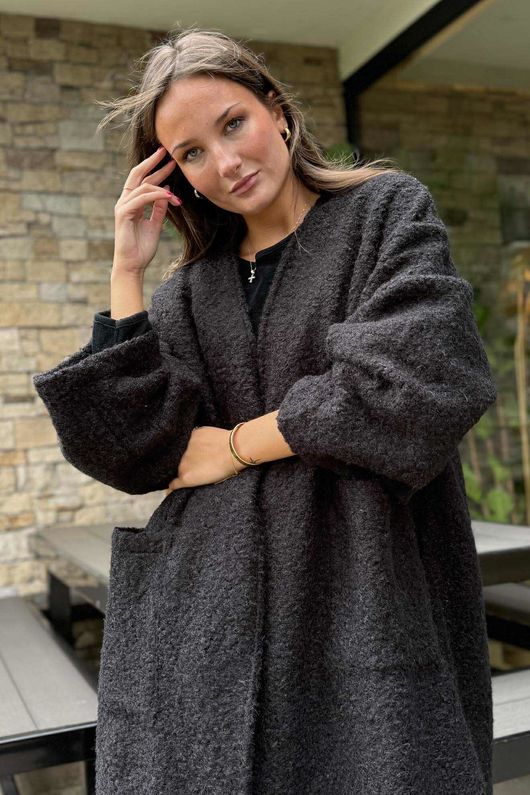 Norbury Japanese Duster Coat Black /20=